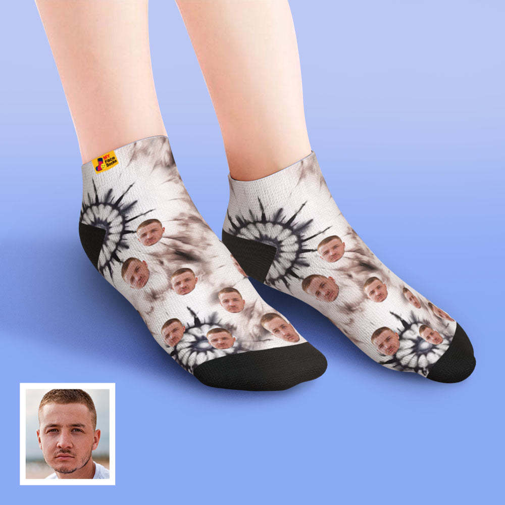 Custom Low Cut Ankle Face Socks Ice Dyed - MyFaceSocksEU