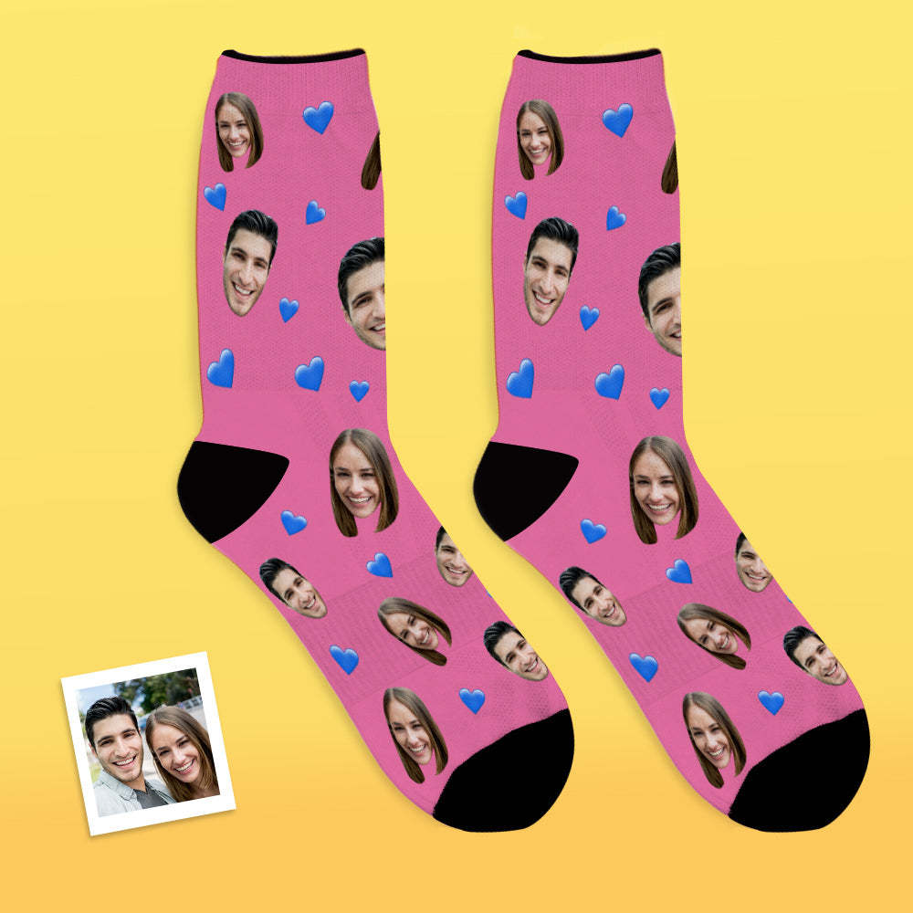 Custom Face Socks Breathable Photo Socks Colorful Heart Socks - MyFaceSocksEU