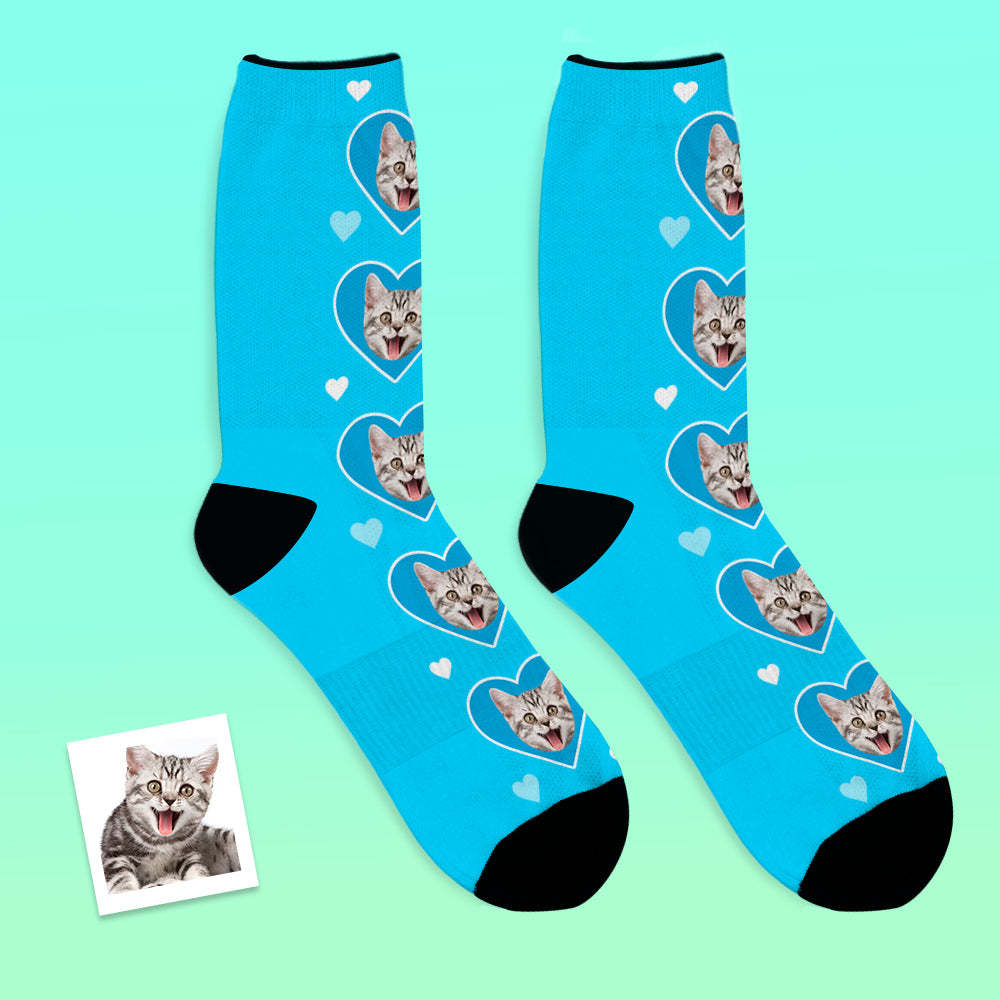Custom Face Socks Breathable Photo Socks Love Cat Socks - MyFaceSocksEU