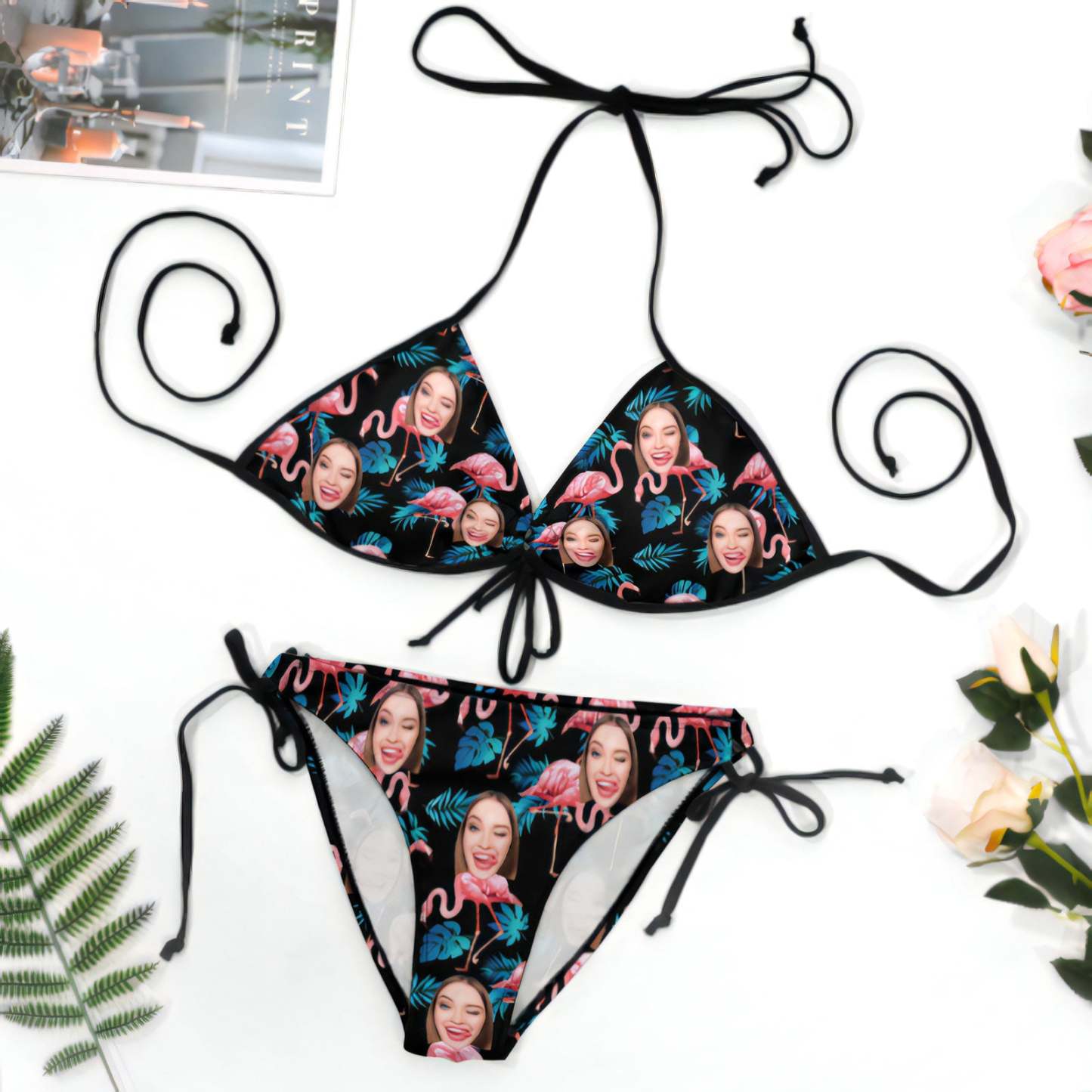 Custom Face Bikini Plus Size Swimwear Personalized Photo Swimsuit Gift For Women - MyFaceSocksEU