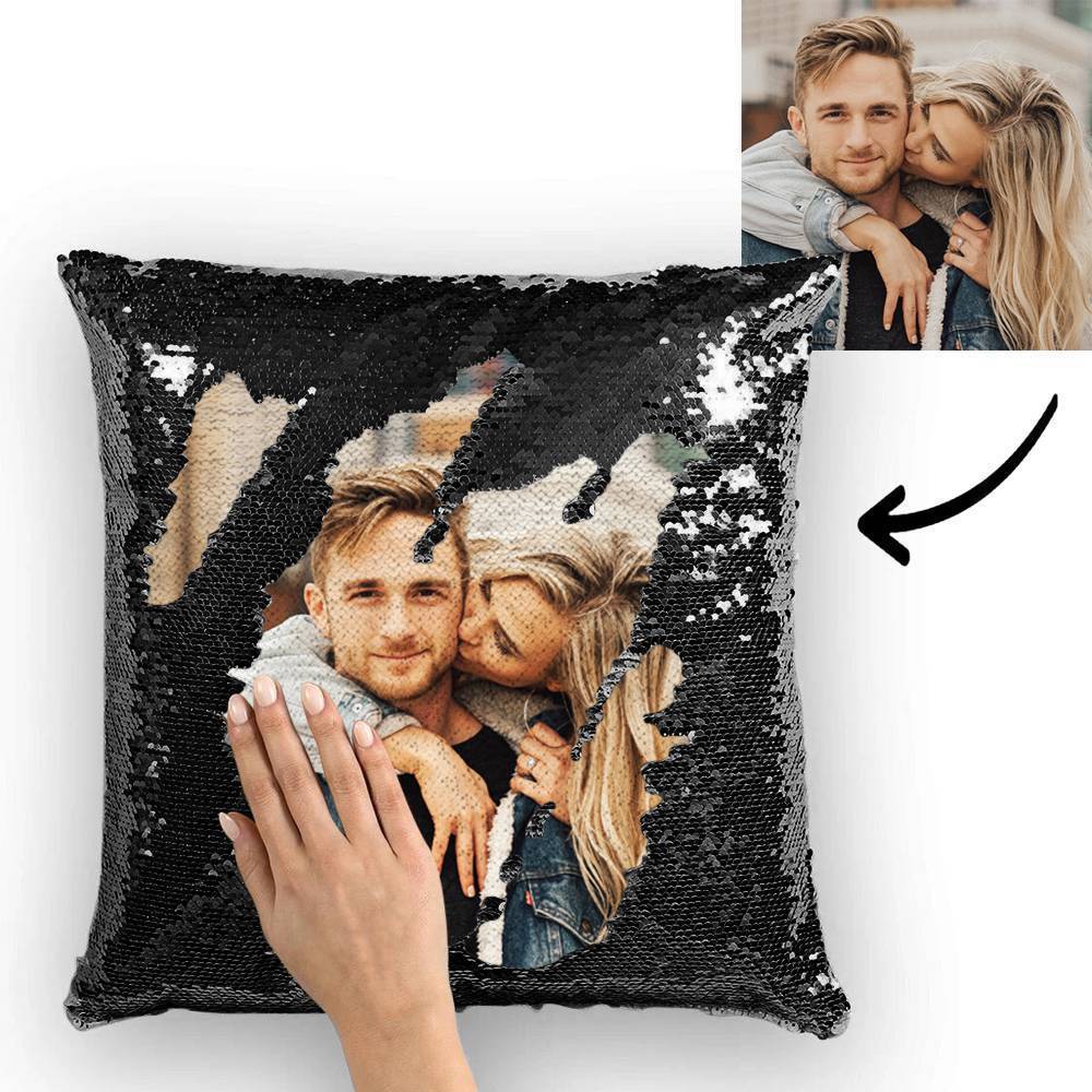 Custom Funny Woman Photo Reversible Magic Sequin Cushion Pillow 15.75inch*15.75inch - MyFaceSocksEU