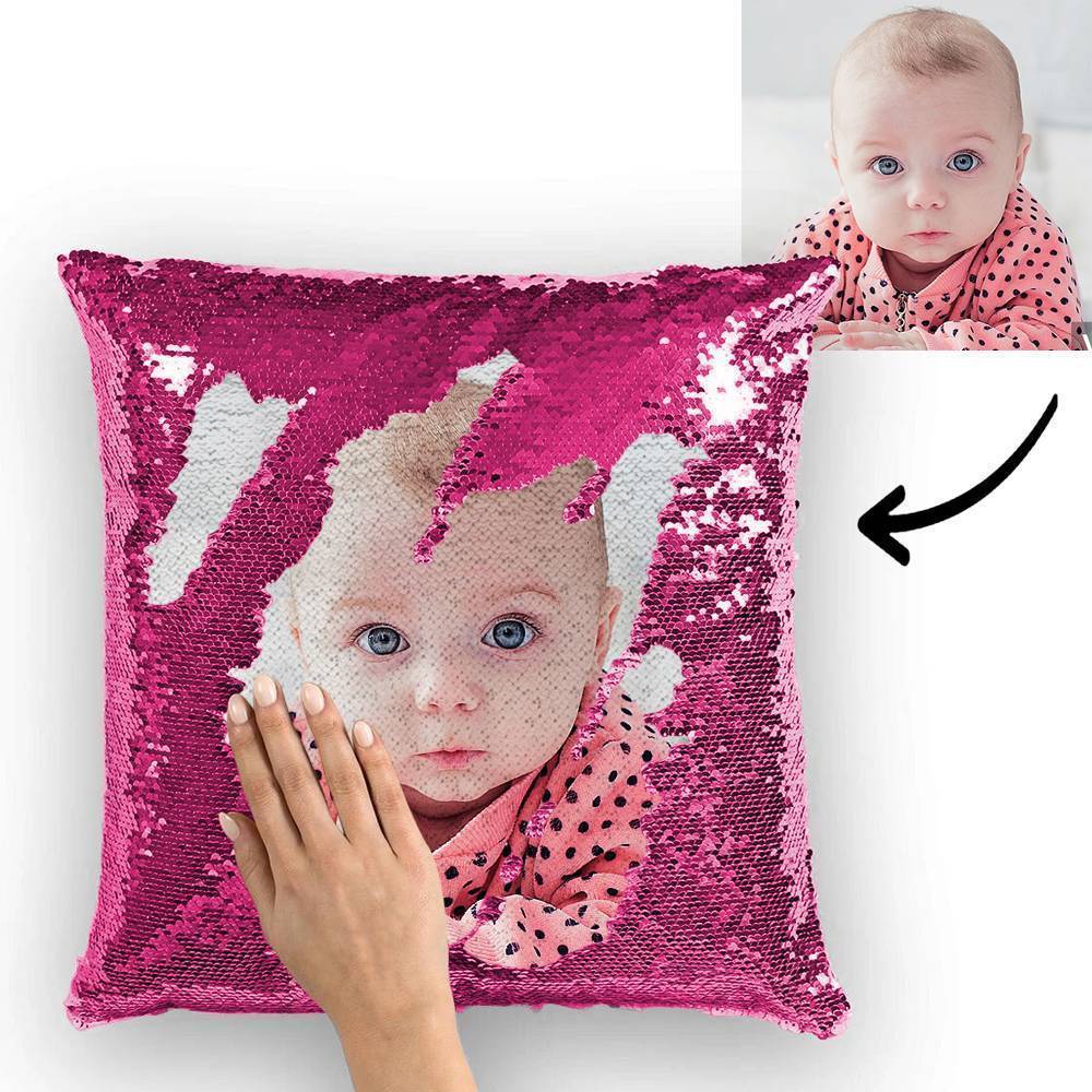 Custom Photo Magic Sequins Pillow Yellow Sequin Cushion 15.75inch * 15.75inch - MyFaceSocksEU