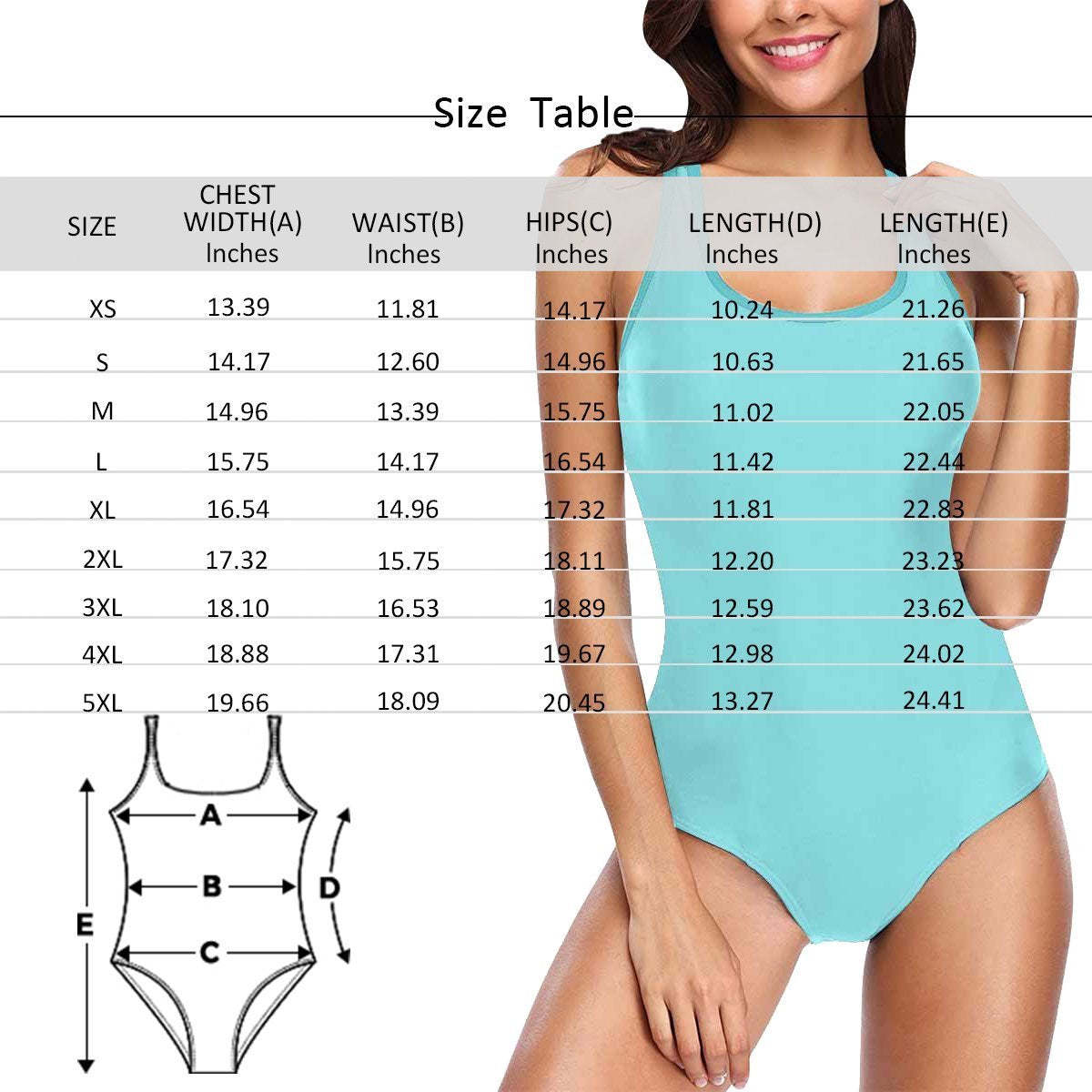 Custom Face Swimwear Women's Photo Slip One Piece Swimsuit Gift For Her - Landscape Pattern - MyFaceSocksEU