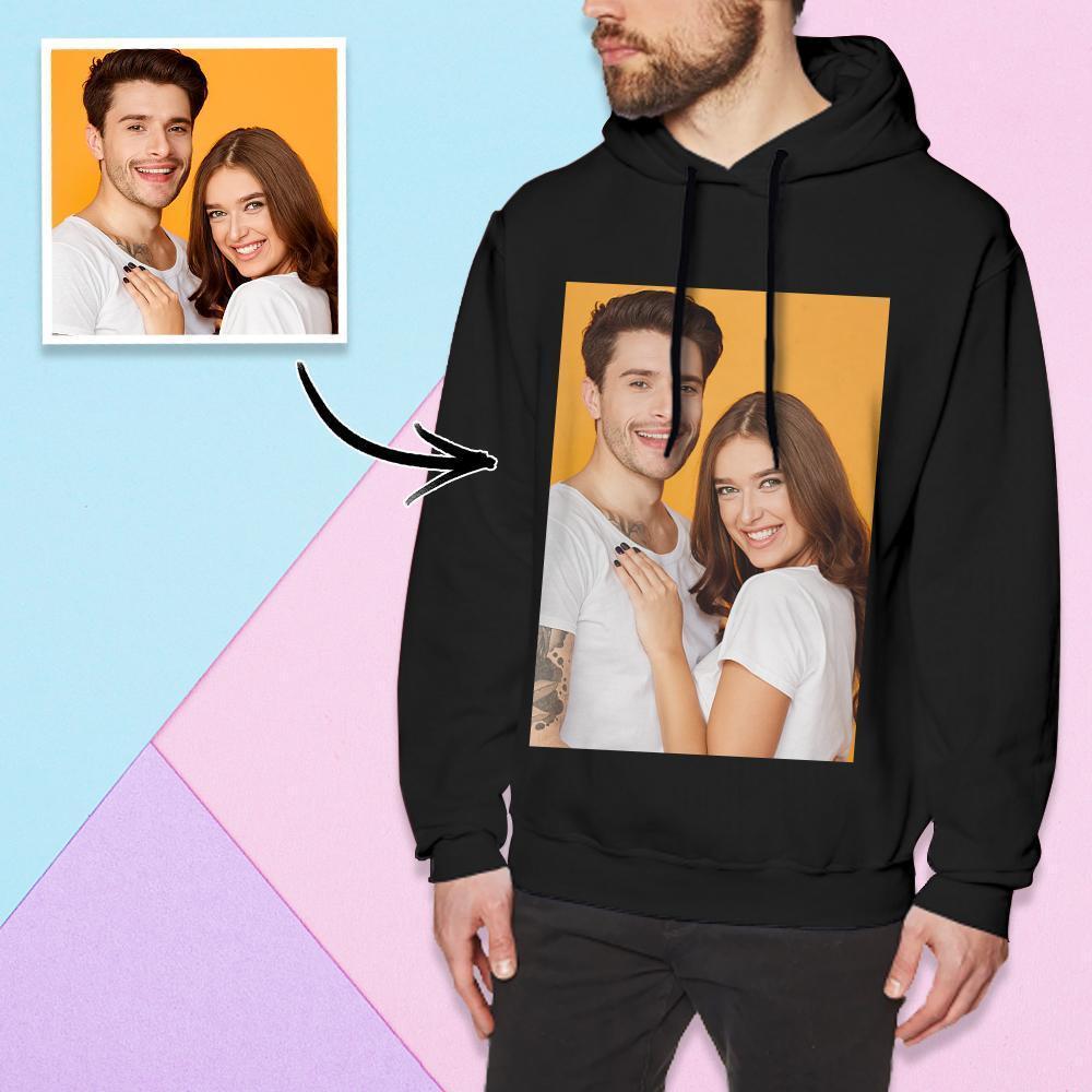 Custom Long Sleeve Photo Pullover Hoodie Men's Hoodie Sweatshirt Sweet Lovers - MyFaceSocksEU