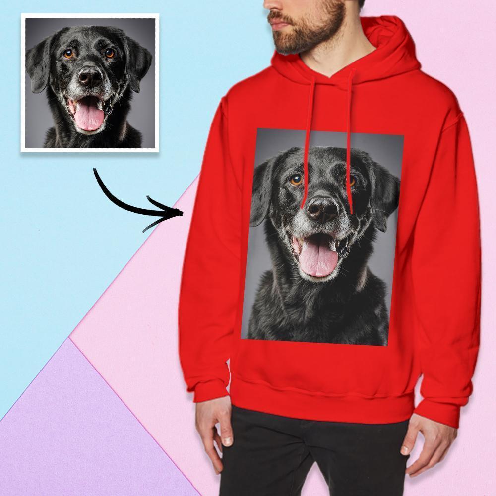 Custom Long Sleeve Photo Pullover Hoodie Men's Hoodie Sweatshirt Dog Photo - MyFaceSocksEU