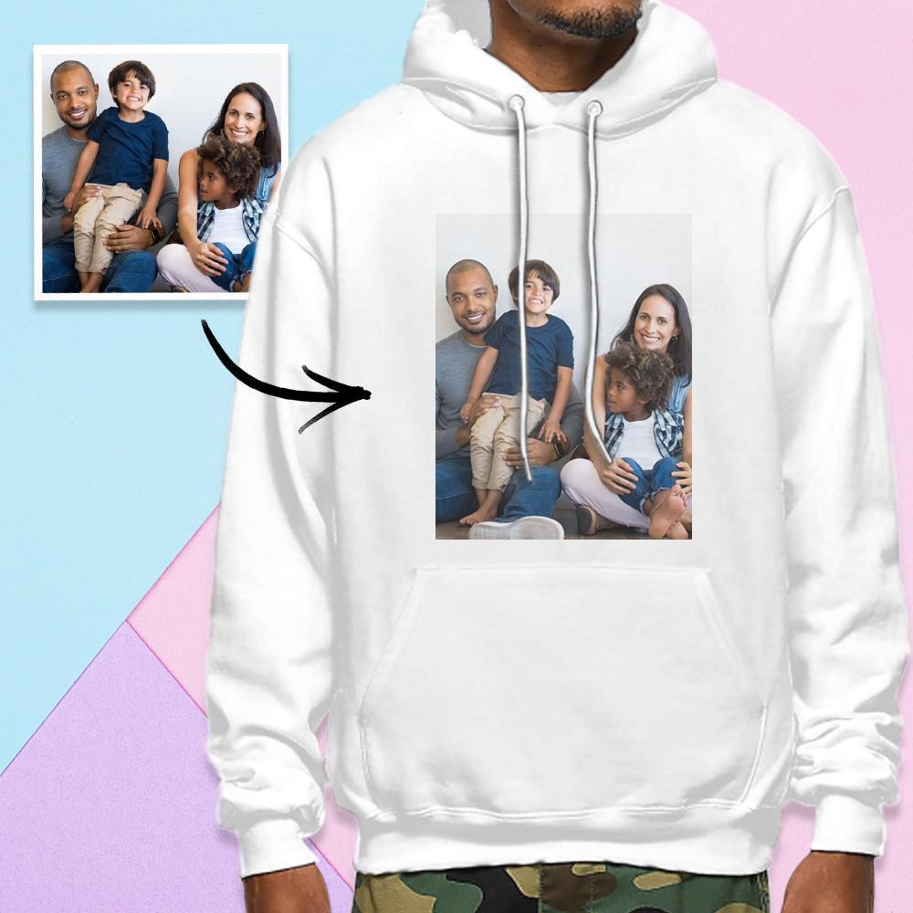 Custom Long Sleeve Photo Pullover Men's Hoodie Sweatshirt Family Photo - MyFaceSocksEU