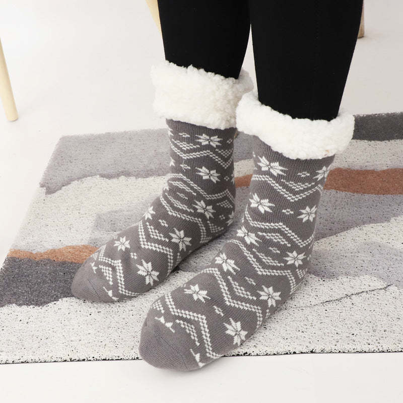 Winter super thick wool socks Men's and women's warm wool socks Thick and fleece towel socks Solid color wool socks