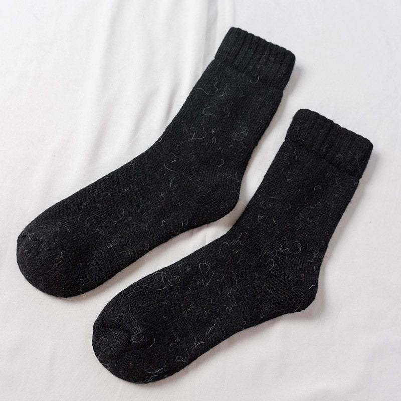 Winter super thick wool socks Men's and women's warm wool socks Thick and fleece towel socks Solid color wool socks