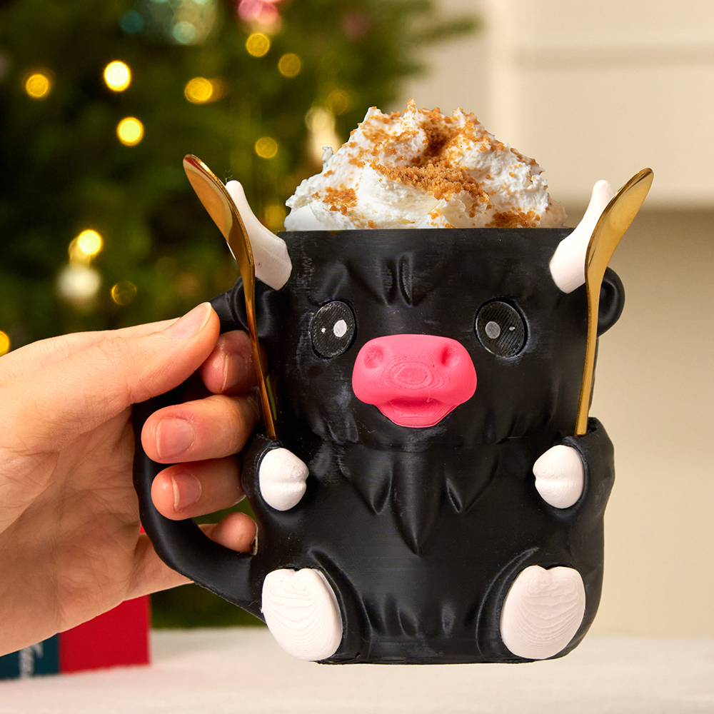 Christmas Gifts Cute Cow Style Ice Cream Pint Holder with Handle and Spoon – Reusable Antifreeze Cooler Sleeve for Ice Cream, Drinks, and Desserts – Funny Cow Gifts for Ice Cream Lovers - myfacesockseu