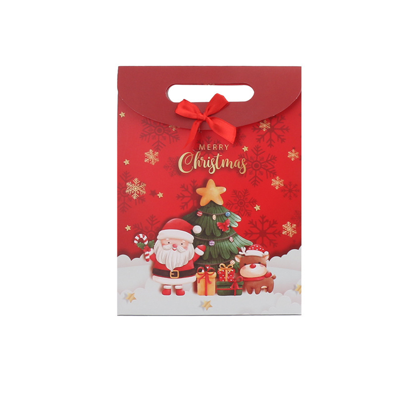 Christmas Gift Bags Festive Christmas Gift Tote Santa Claus and Elk 19x9x26CM - myfacesockseu