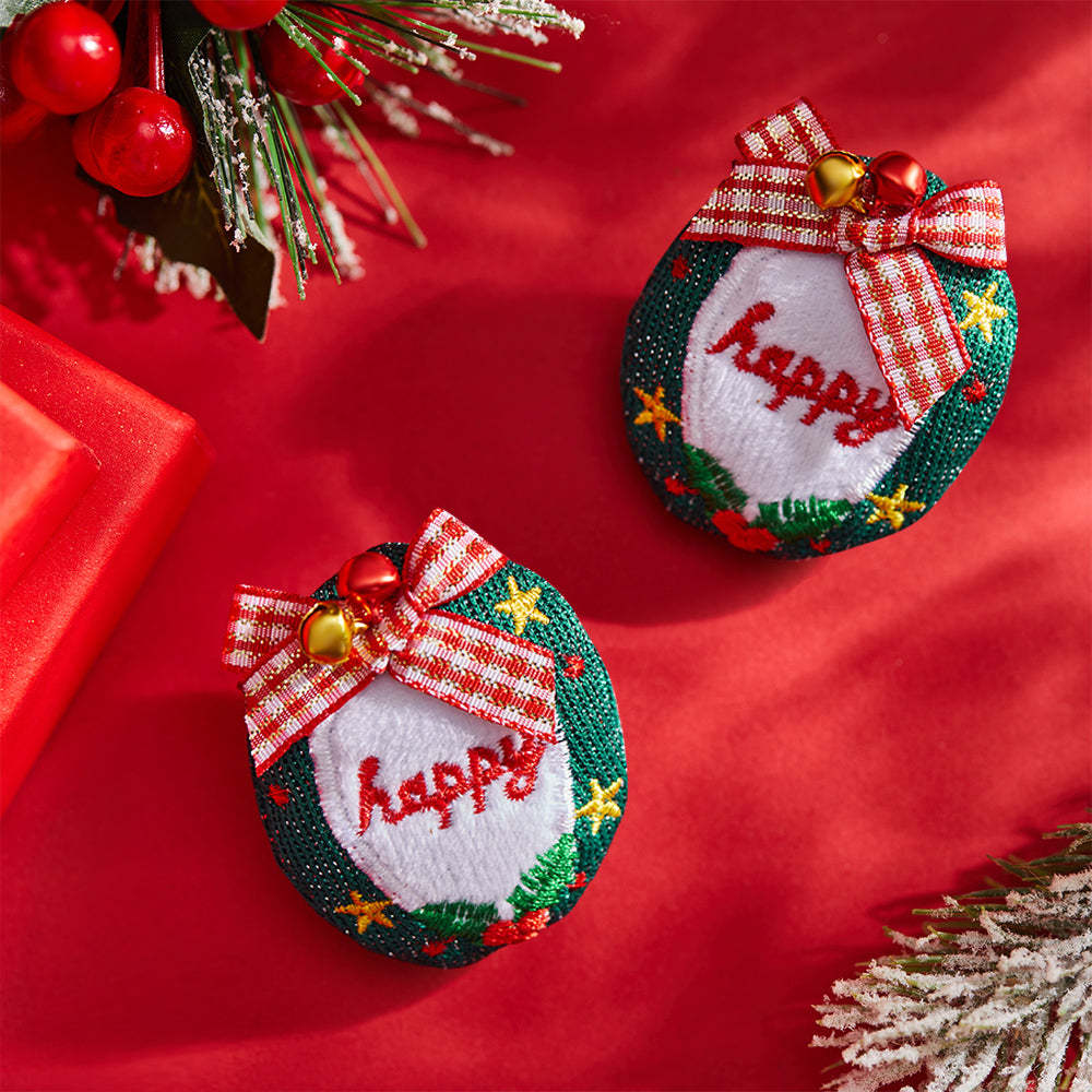 Christmas Socks Brooches Pins Scarf Charm Jewelry New Year Gifts Bell Bow Happy 2Pcs/set - MyFaceSocksEU