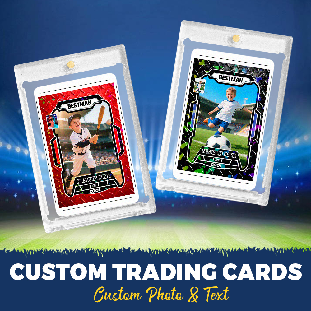 Custom Poke Kids Card Sport Portrait from Photo Personalized Sports-Themed Trainer Card with Custom Name & Stats Unique Gift for Athletes & Fans - myfacesockseu