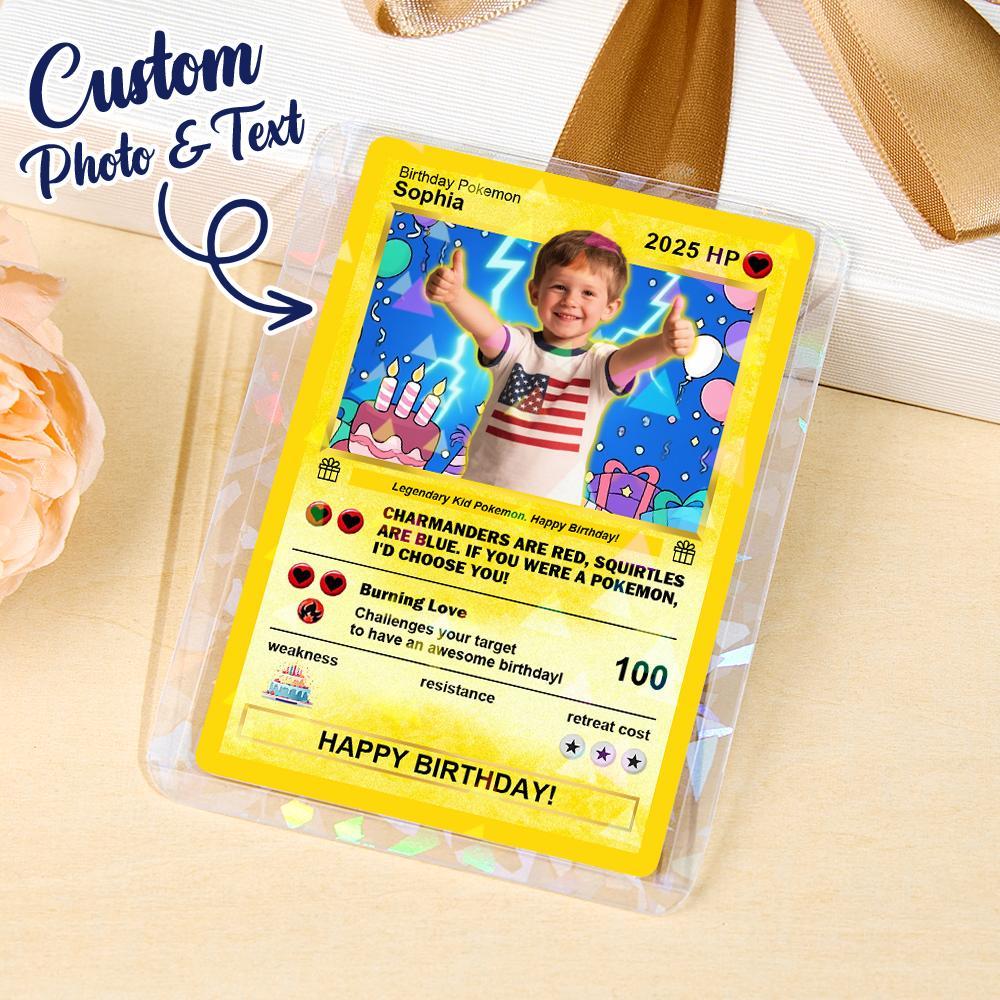 Personalized Photo Text Birthday Cards Personalized Card For Kid Birthday Gift Boyfriend Gift Birthday Keepsake Happy Birthday Poke Card - myfacesockseu