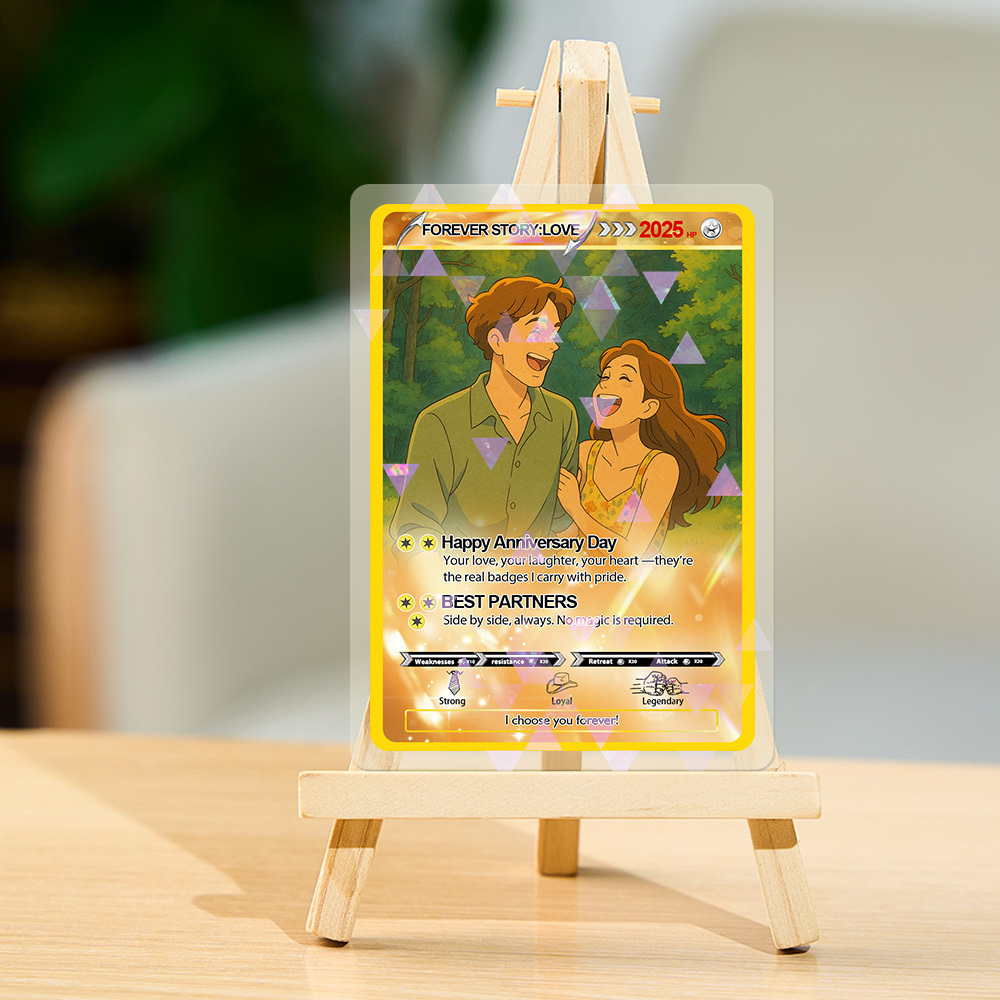 Personalized Cartoon Style Couple Card Personalized Poke Card for Anniversary Gift Birthday Keepsake for Girlfriend or Boyfriend - myfacesockseu