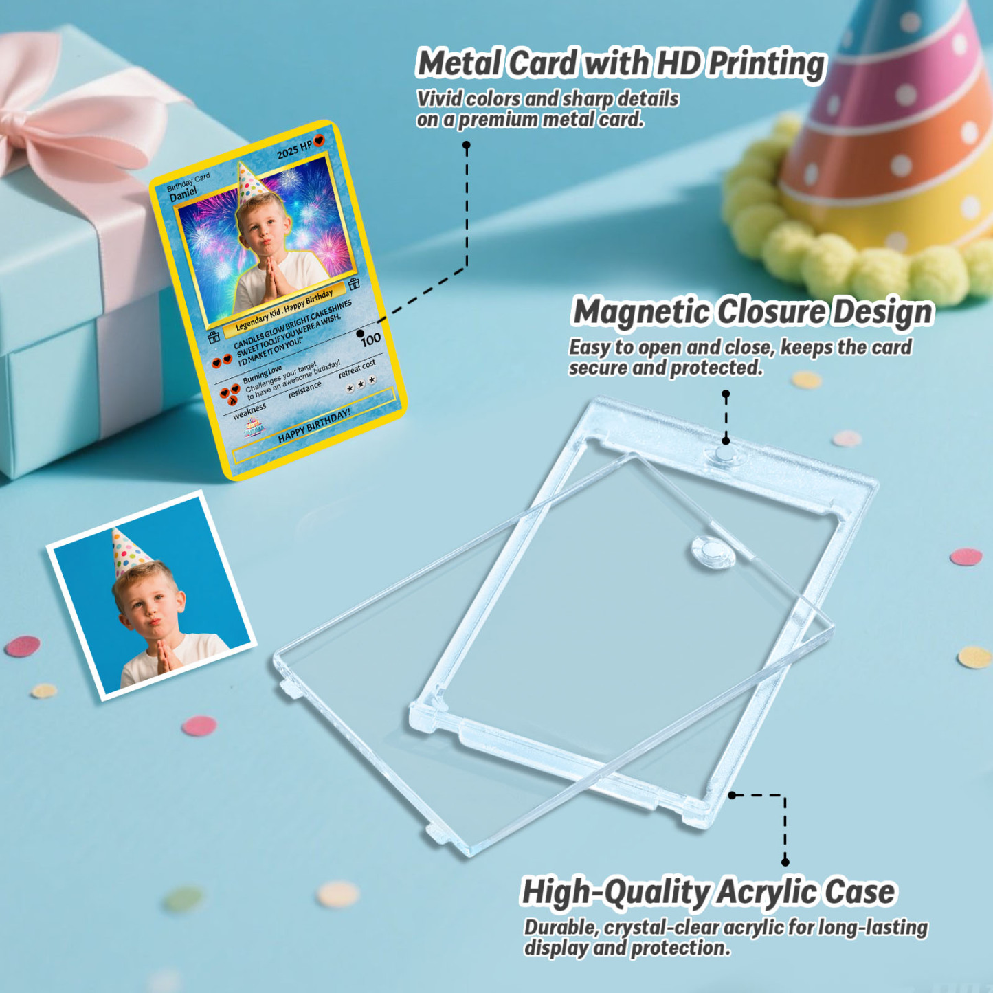 Personalized Photo Text Birthday Cards Personalized Card For Kid Birthday Gift Boyfriend Gift Birthday Keepsake Happy Birthday Poke Card - myfacesockseu