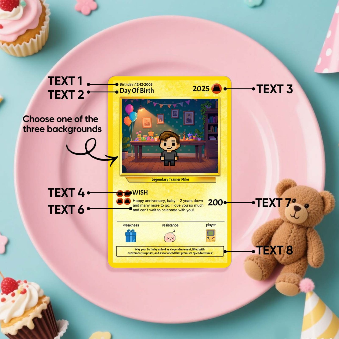 Personalized Photo Text Birthday Cards Personalized Card For Kid Birthday Gift Boyfriend Gift Birthday Keepsake Happy Birthday Poke Card - myfacesockseu