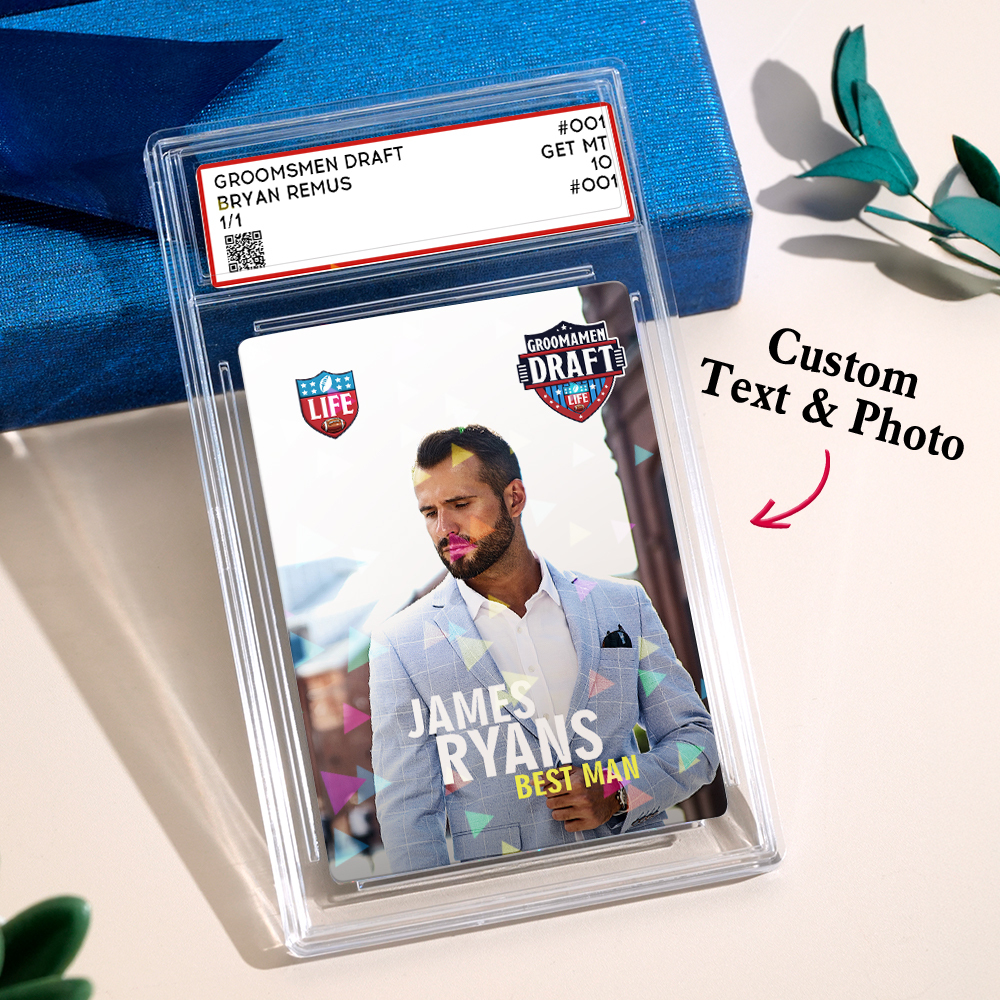 Custom Card Groomsmen Style Card Custom Text and Photo Poke Card Gift For Men Couple - myfacesockseu