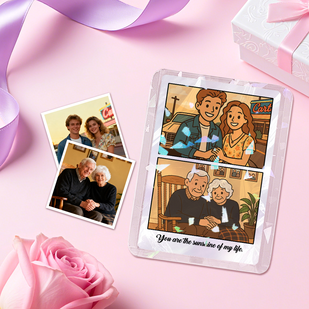 Custom Poke Card Personalized Double-Sided Card with Stand, Unique Gift for Birthday, Anniversary, Couples & Friends - myfacesockseu