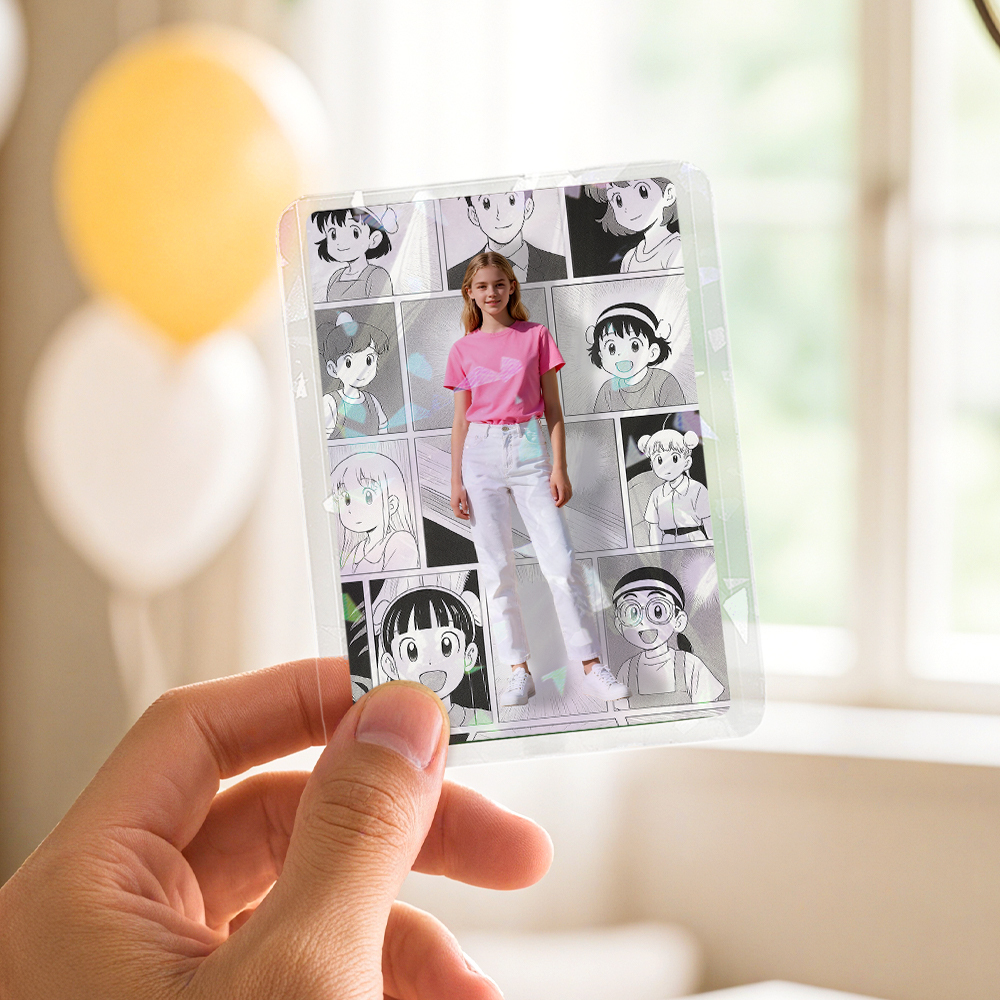 Custom Poke Card Personalized Double-Sided Card with Stand, Unique Gift for Birthday, Anniversary, Couples & Friends - myfacesockseu
