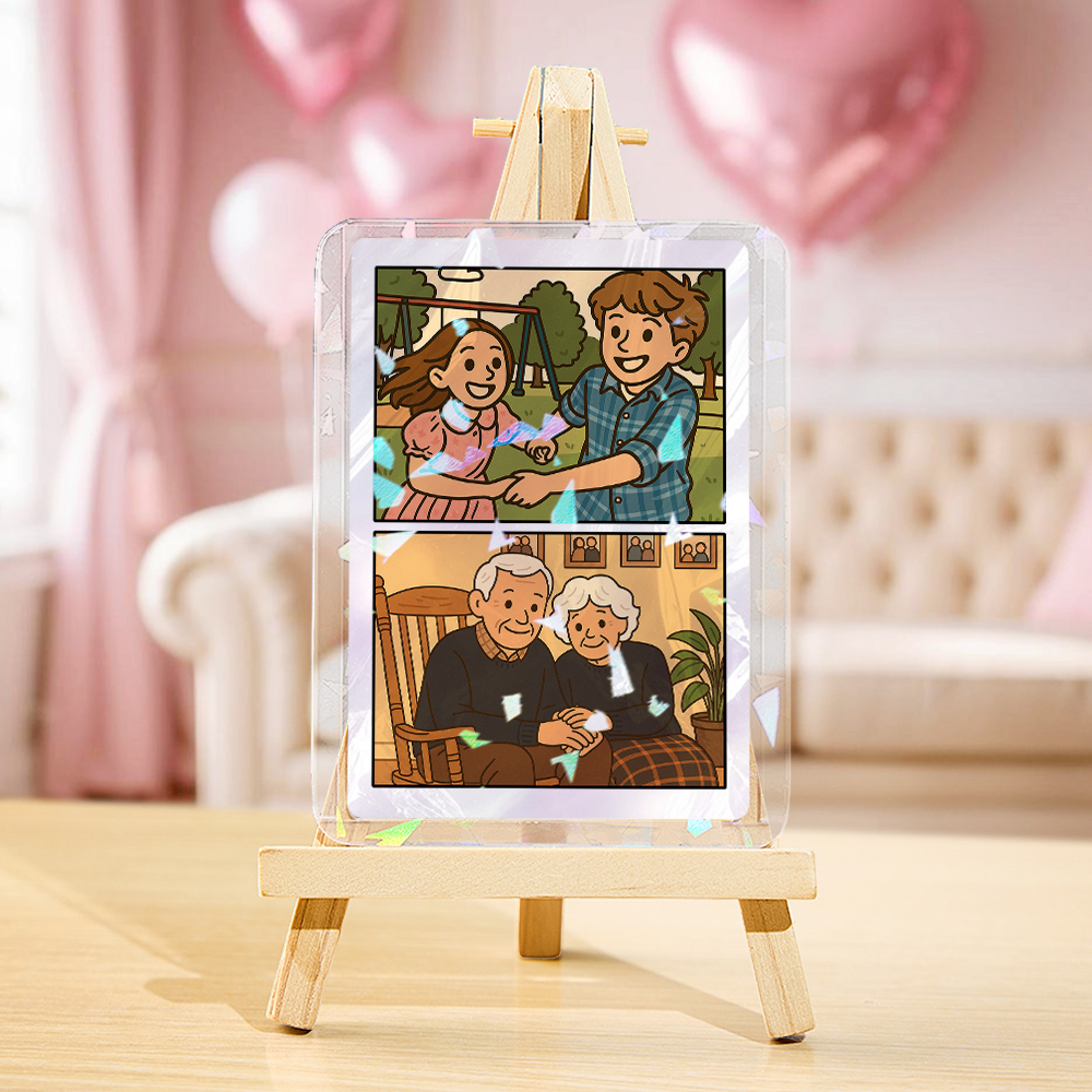 Custom Poke Card Personalized Double-Sided Card with Stand, Unique Gift for Birthday, Anniversary, Couples & Friends - myfacesockseu