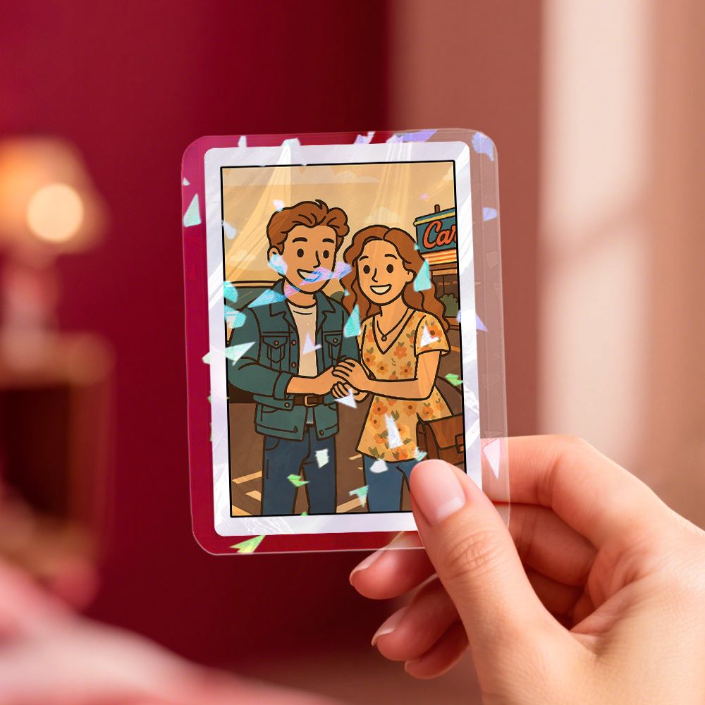 Custom Poke Card Personalized Double-Sided Card with Stand, Unique Gift for Birthday, Anniversary, Couples & Friends - myfacesockseu