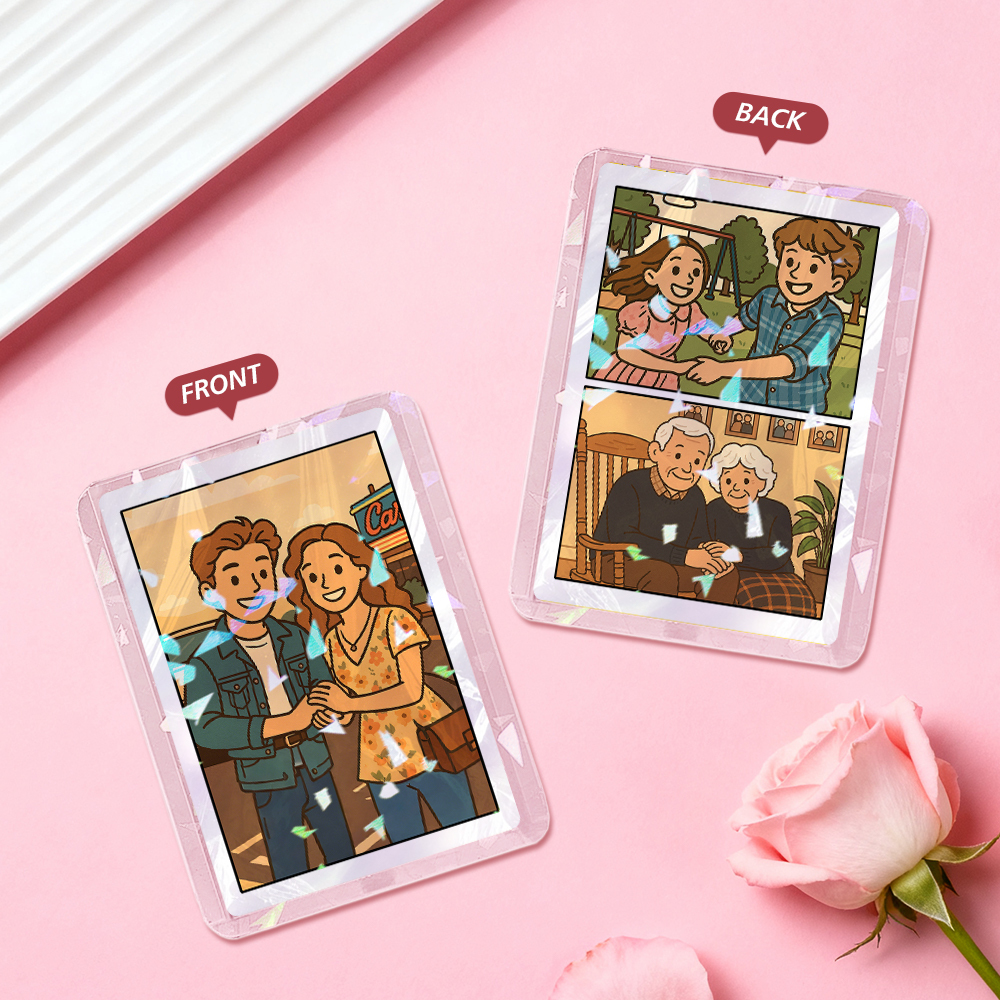 Custom Poke Card Personalized Double-Sided Card with Stand, Unique Gift for Birthday, Anniversary, Couples & Friends - myfacesockseu