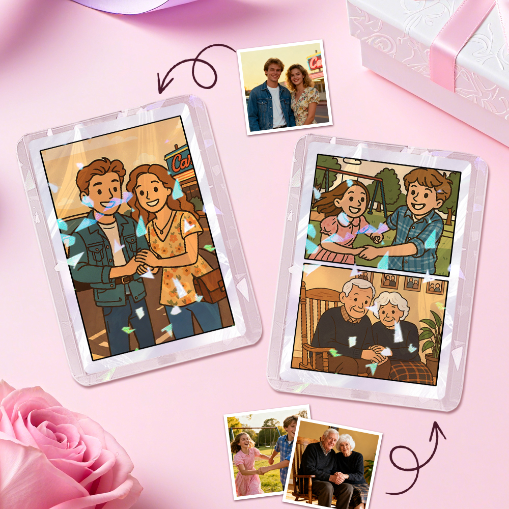 Custom Poke Card Personalized Double-Sided Card with Stand, Unique Gift for Birthday, Anniversary, Couples & Friends - myfacesockseu