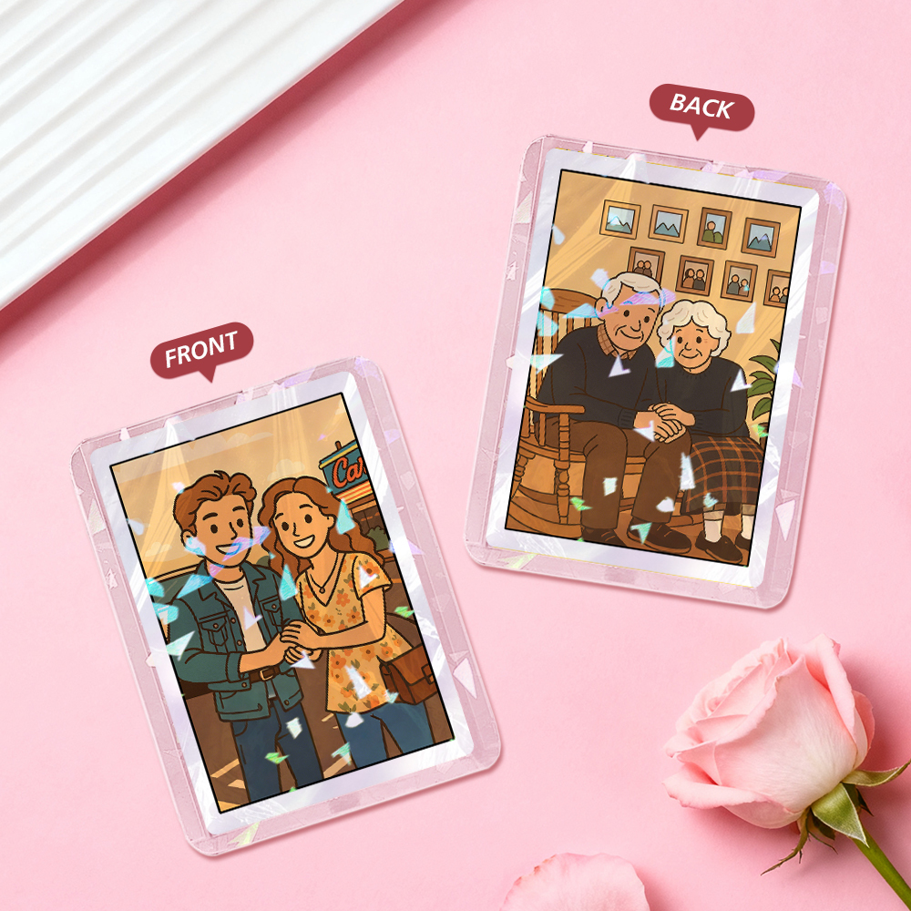 Custom Poke Card Personalized Double-Sided Card with Stand, Unique Gift for Birthday, Anniversary, Couples & Friends - myfacesockseu