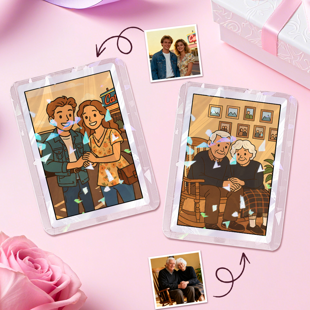 Custom Poke Card Personalized Double-Sided Card with Stand, Unique Gift for Birthday, Anniversary, Couples & Friends - myfacesockseu