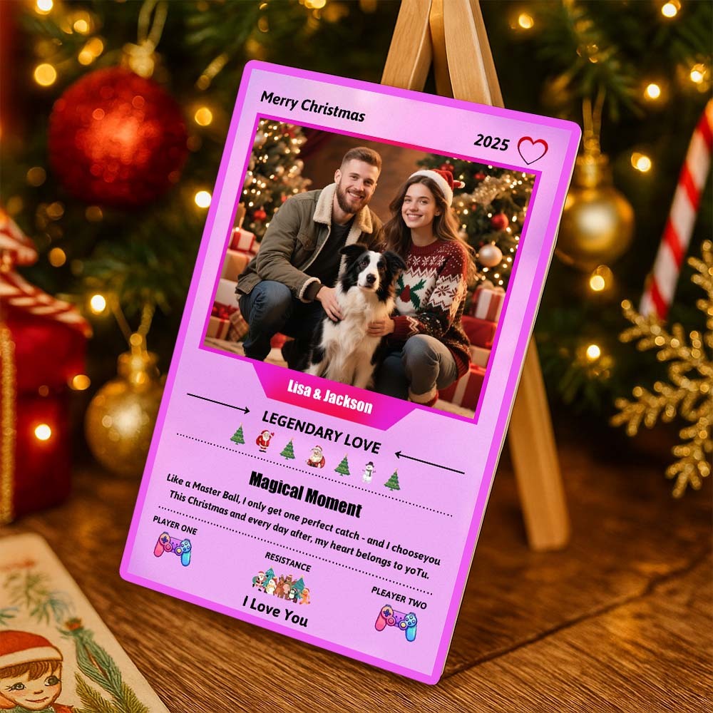Custom Fantasy Couple Card – Personalized Magic Trading Card Gift for Christmas 2025 - myfacesockseu