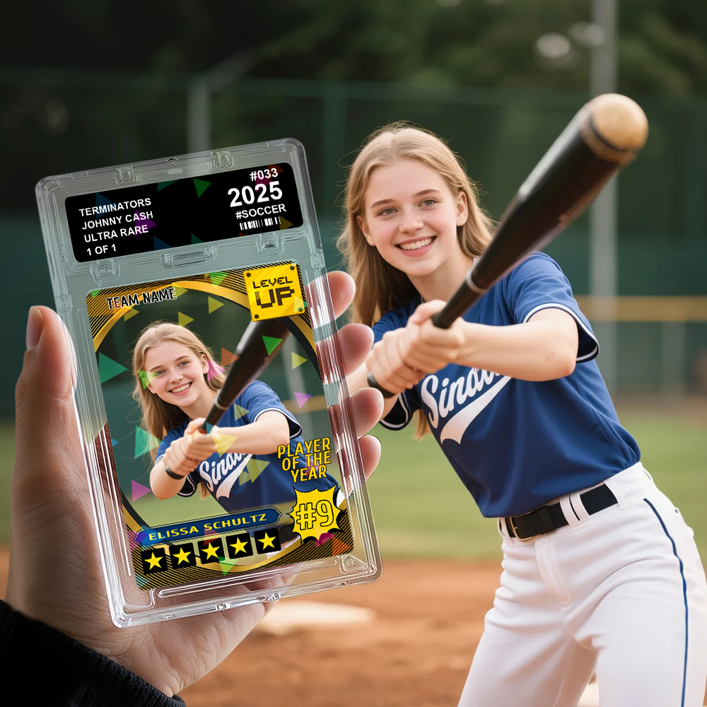 Custom Cartoon Sports Trading Card Personalized Photo Baseball Portrait Card for Athletes and Fans - myfacesockseu