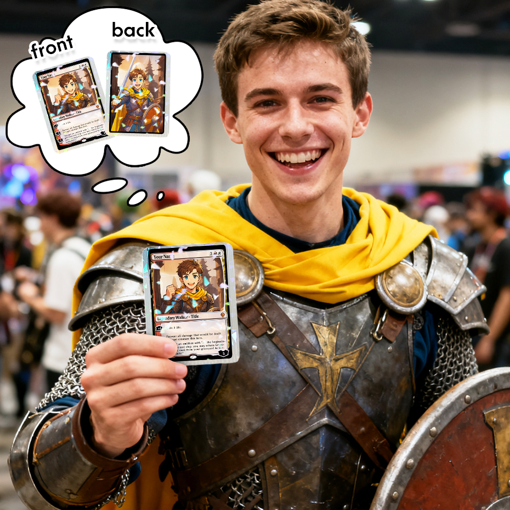 Custom MTG Style Character Card Personalized Magic Style Christmas Gift Funny Cartoon Christmas Gift for Him or Her - myfacesockseu