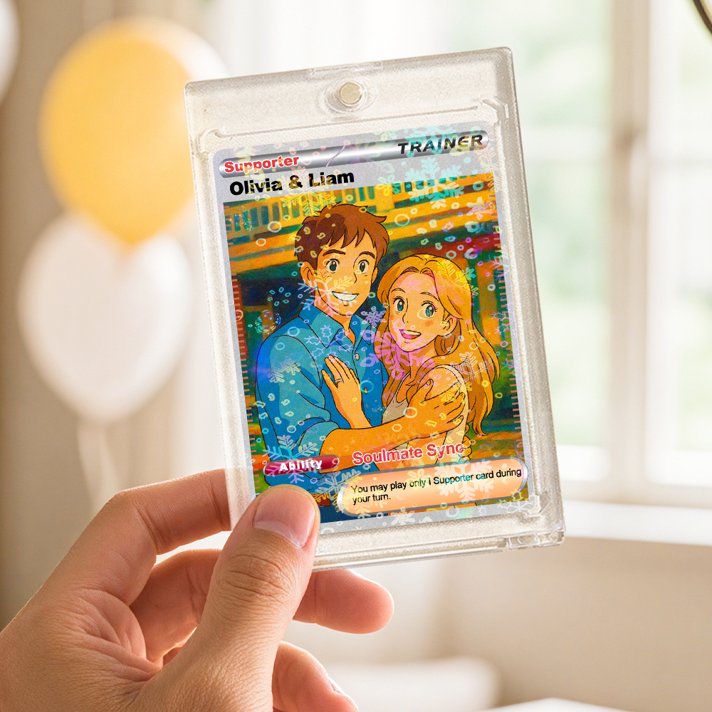 Personalized  Valentine Couple Card Custom Cartoon Acrylic Card Gift With Optional Film Styles - myfacesockseu