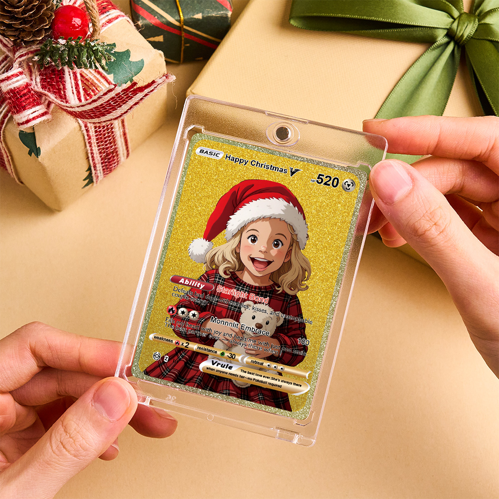 Custom Anime Golden Card  Personalized V Style Card for Couples Friends or Collectors Christmas Gift - myfacesockseu