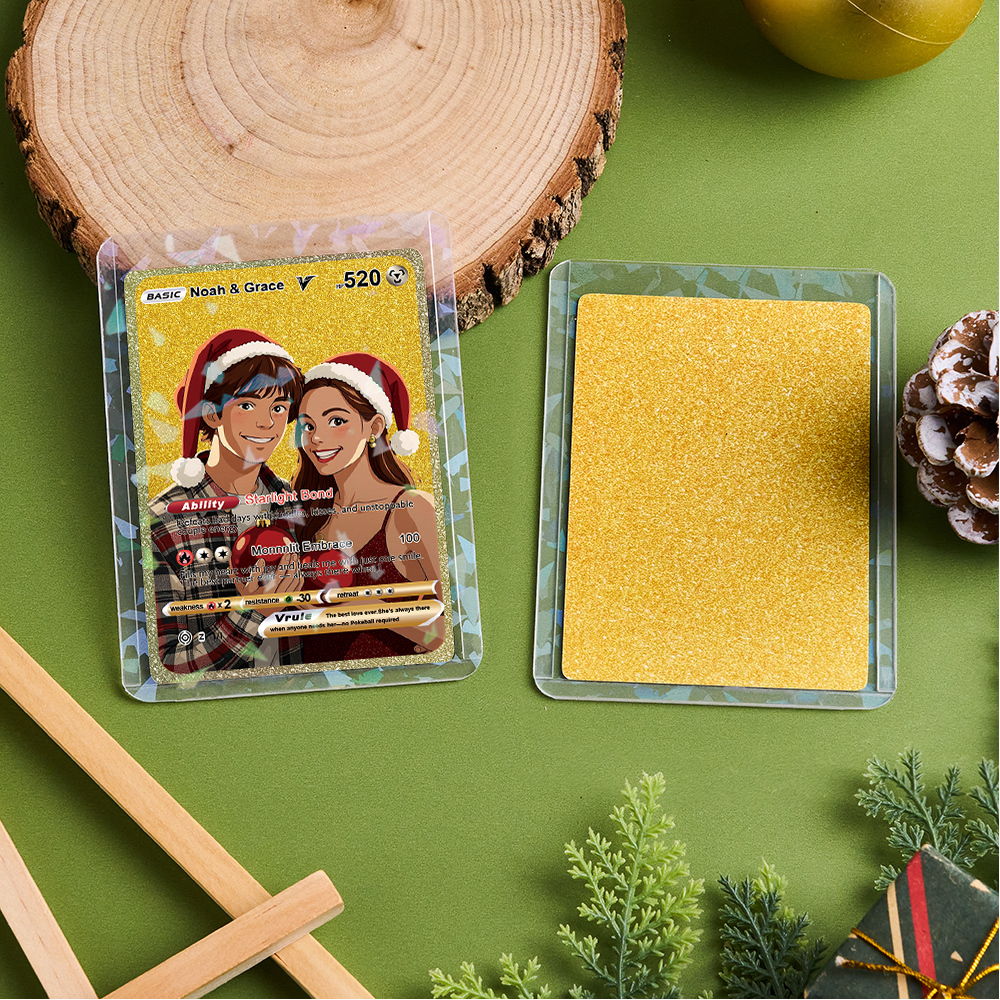 Custom Anime Golden Card  Personalized V Style Card for Couples Friends or Collectors Christmas Gift - myfacesockseu