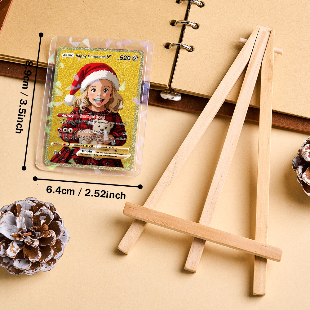 Custom Anime Golden Card  Personalized V Style Card for Couples Friends or Collectors Christmas Gift - myfacesockseu