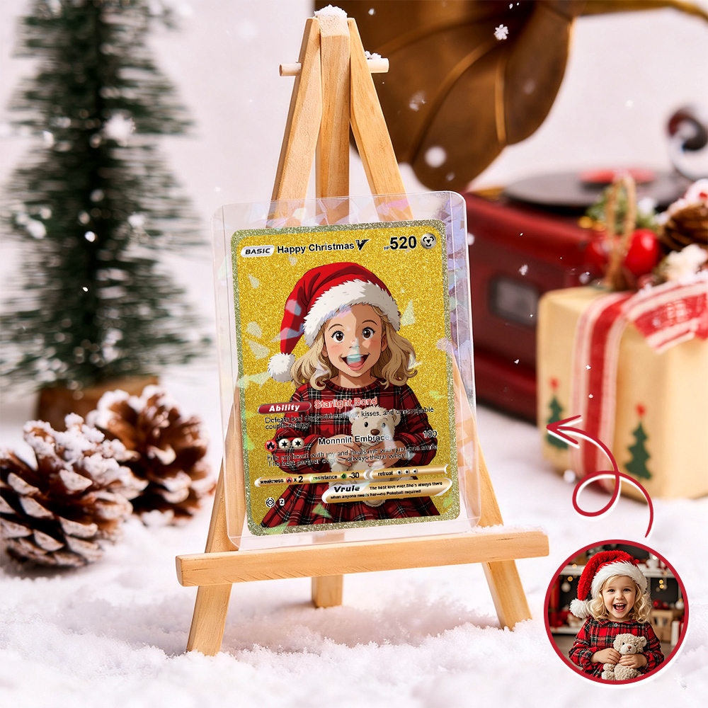 Custom Anime Golden Card  Personalized V Style Card for Couples Friends or Collectors Christmas Gift - myfacesockseu