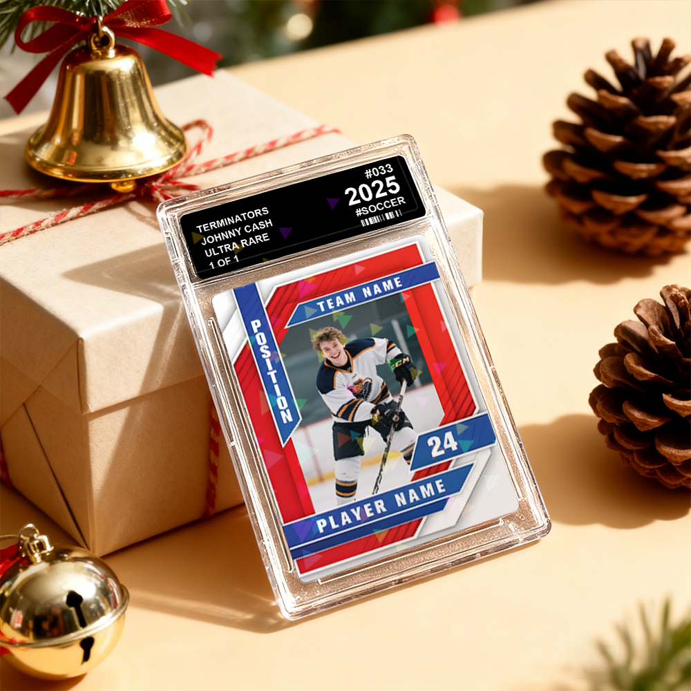 Custom Sports Card for Kids  Personalized Portrait Card with Team Name Great Athlete Gift Idea Christmas Gift - myfacesockseu