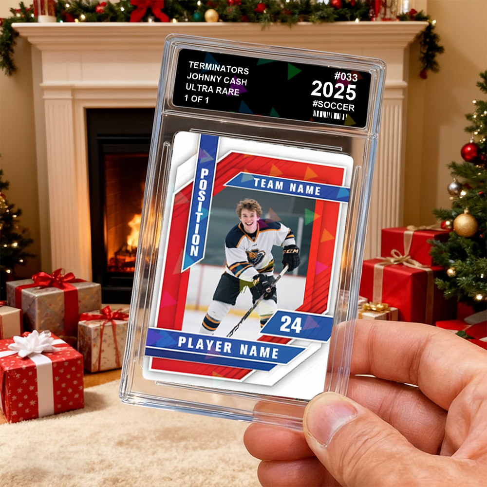 Custom Sports Card for Kids  Personalized Portrait Card with Team Name Great Athlete Gift Idea Christmas Gift - myfacesockseu