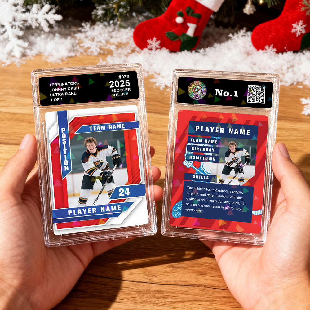 Custom Sports Card for Kids  Personalized Portrait Card with Team Name Great Athlete Gift Idea Christmas Gift - myfacesockseu