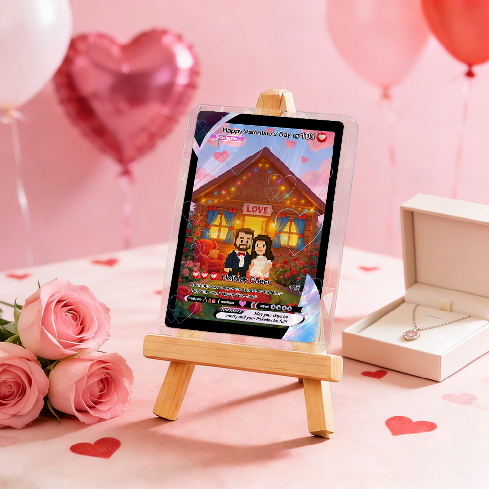 Custom Valentine Card I Choose You Present for Couple Turn Your Photo into a Unique Collectible Pixel Man Style Card Valentine  Gift Idea - myfacesockseu