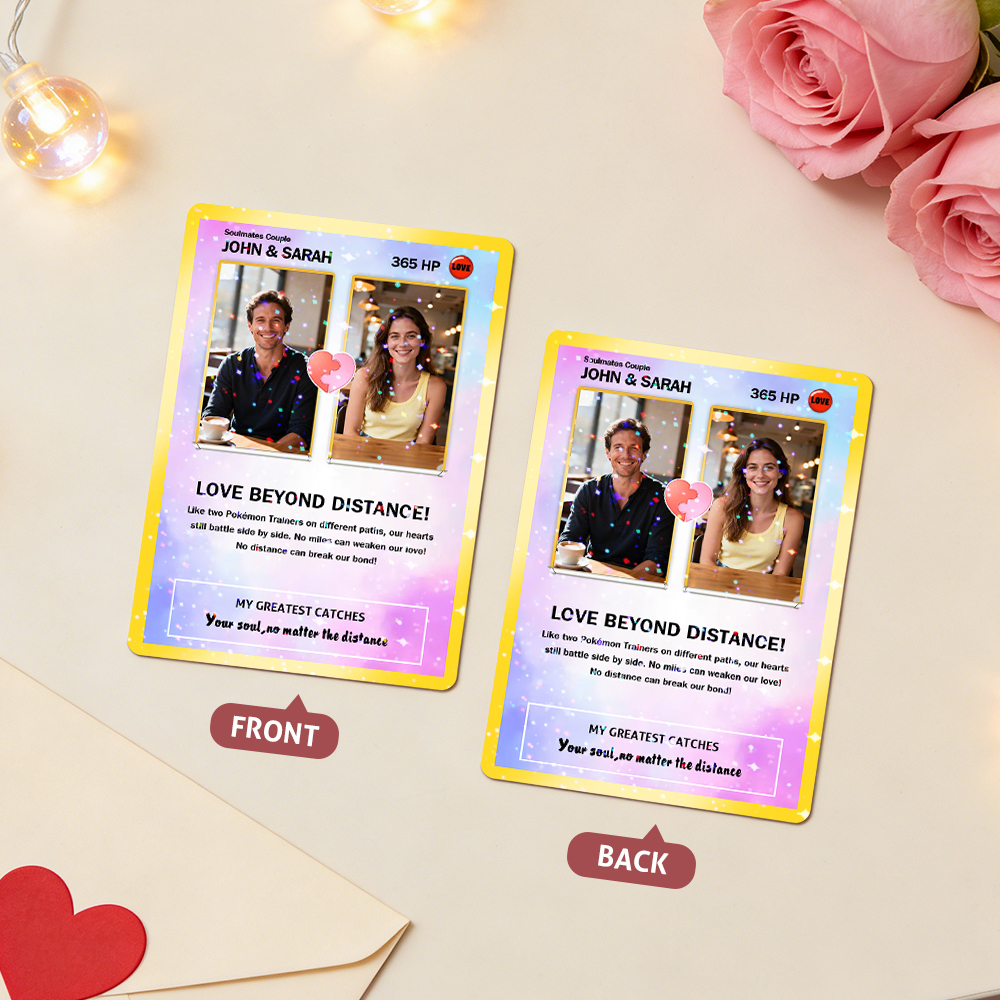 Custom Couple Card Romantic Anniversary Gift for Couple Unique Collectible Keepsake Couple Photo Puzzle Style Card - myfacesockseu