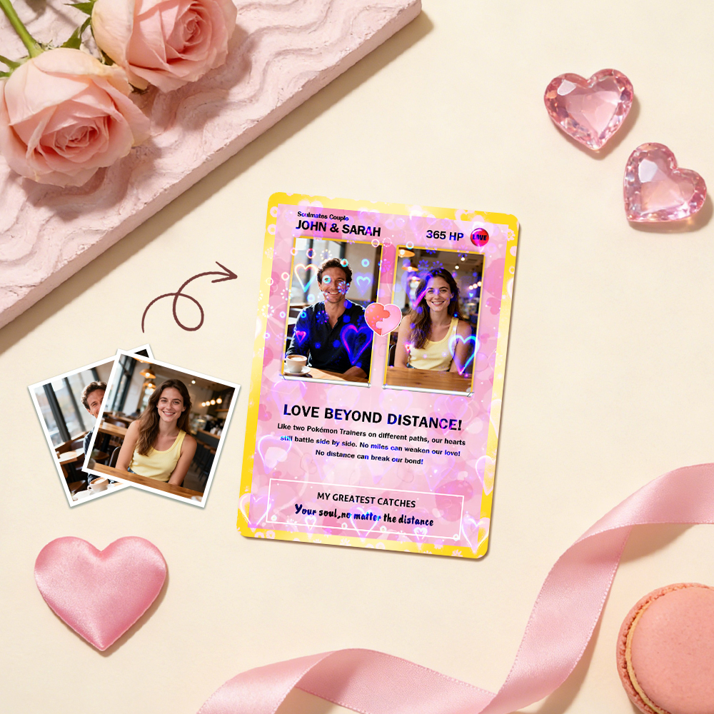 Custom Couple Card Romantic Anniversary Gift for Couple Unique Collectible Keepsake Couple Photo Puzzle Style Card - myfacesockseu