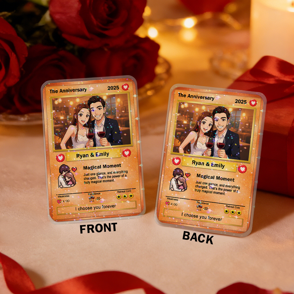 Custom Couple Card Romantic Anniversary Gift for Couple Trading Cards Keepsake Couple Photo Cute Style Card - myfacesockseu