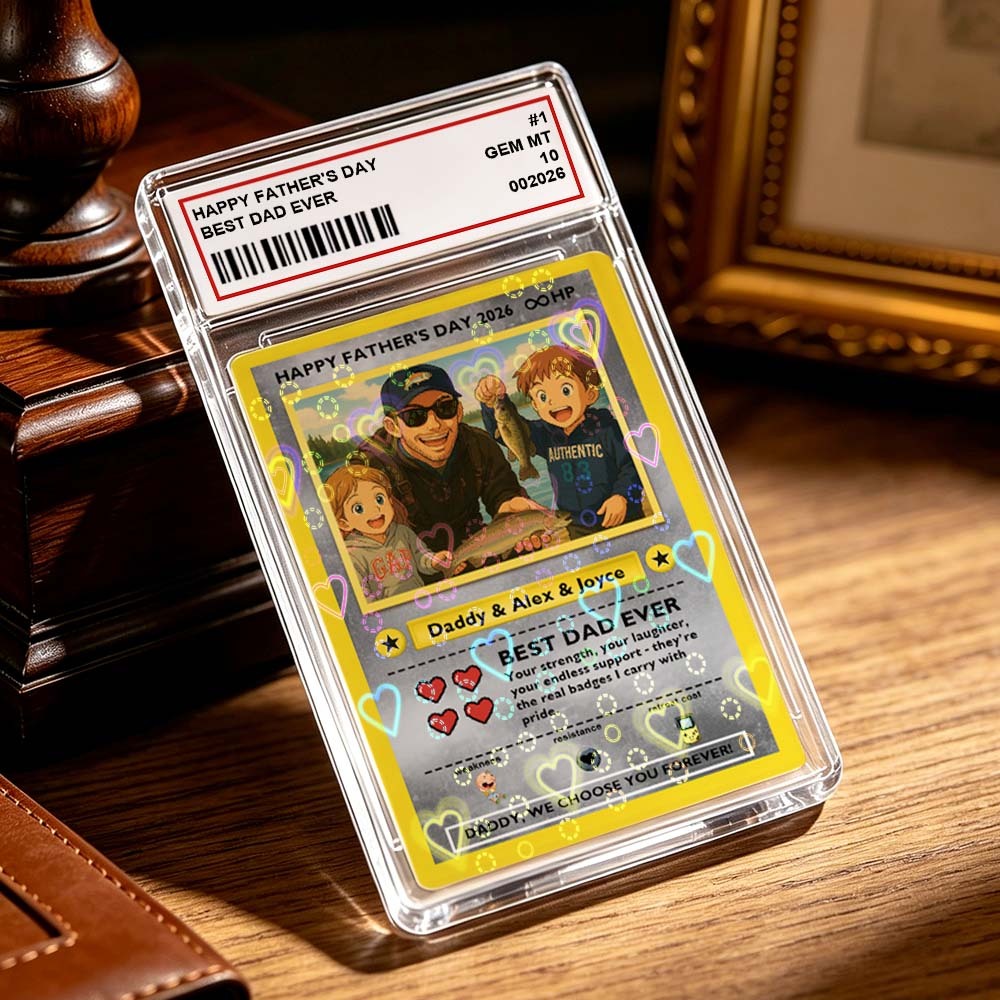 Custom Legendary Dad Love Trading Card – Custom Photo Father’s Day Gift for Dad, Unique Collectible TCG Style Card - myfacesockseu