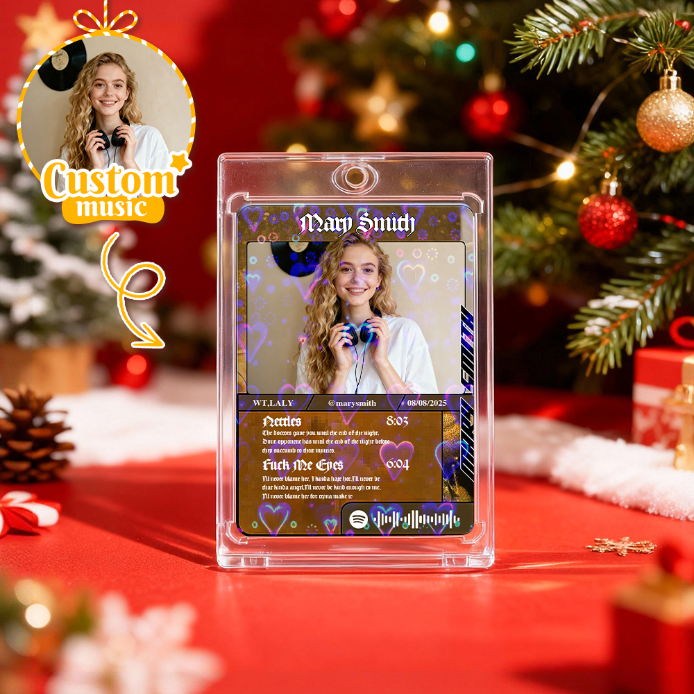 Personalized Photo Trading Card Custom Music Valentine Card Photo Gift Idea With Optional Film Styles Card Gift - myfacesockseu