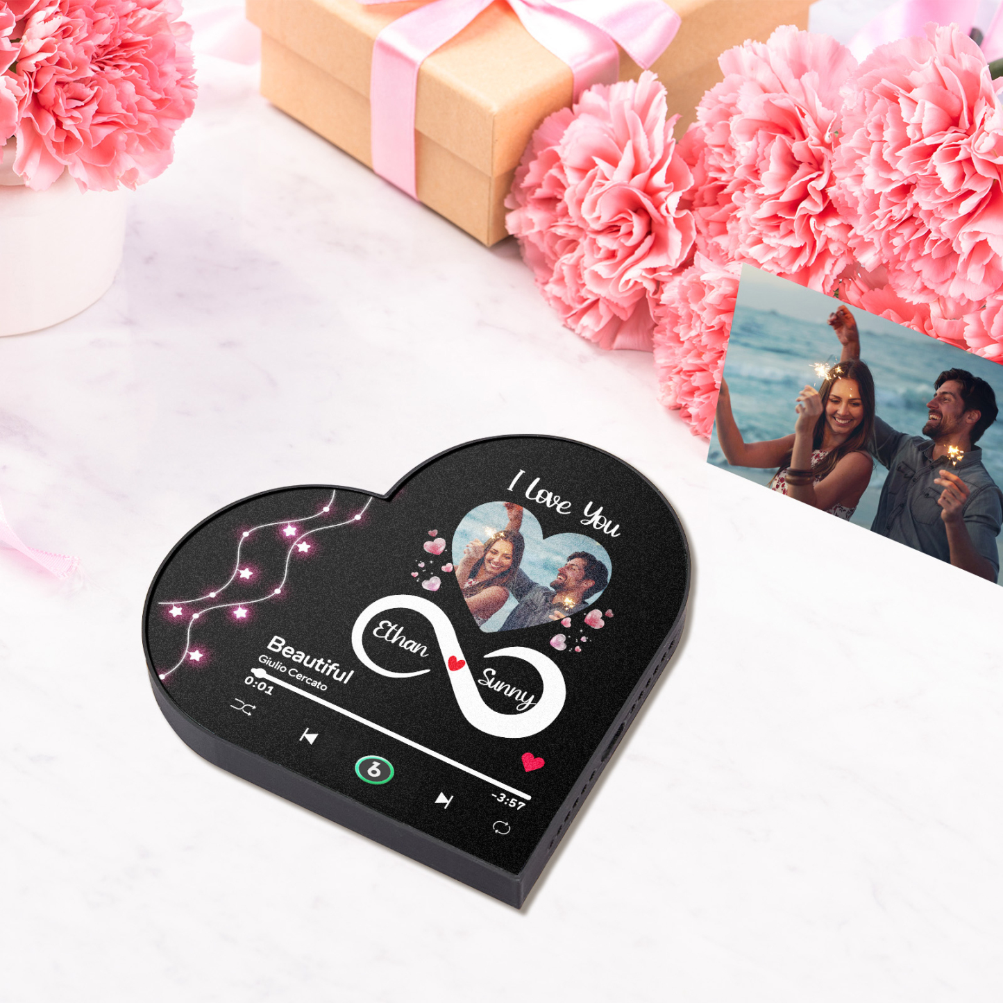 Custom Music Fridge Magnet Custom Heart Frame Album Fridge Magnet Music Wall Photo Sticker