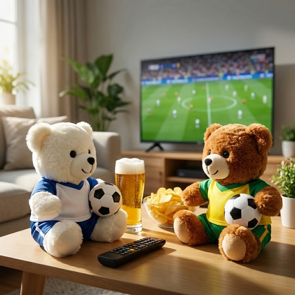 Personalized Football Bear Plush Doll Cute Soccer Team Teddy Bear Fan Souvenir Gift - MyFaceSocksUK
