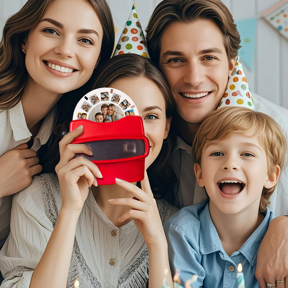 Custom 3D Viewfinder and Reel Personalized Text and Photo Viewer with Your Own Photos Happy Time Record - MyFaceSocksUK