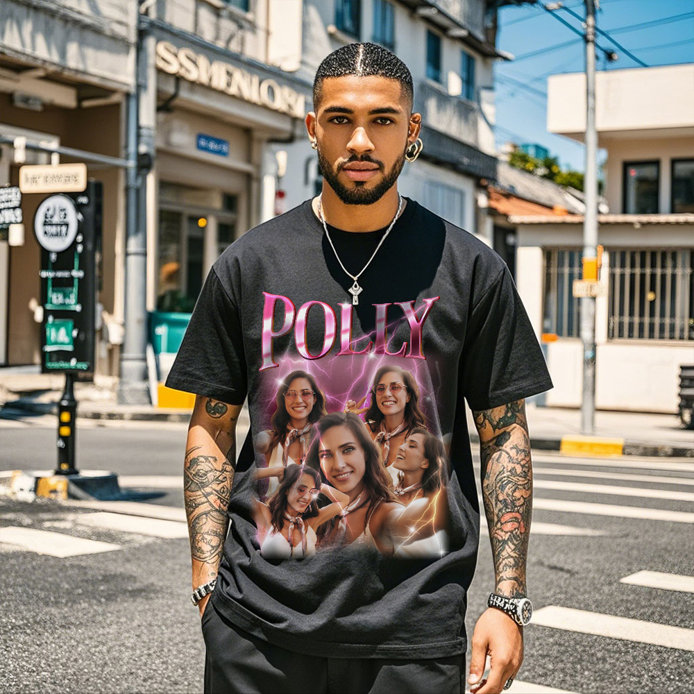 Custom Photo Vintage Tee Personalized Name T-shirt for Men Valentine's Day Gifts